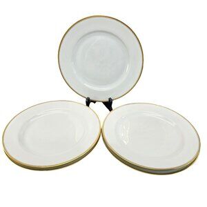 Haviland Limoges White & Gold Rimmed Dinner Plates 9.25" Set Of 5 CM2113